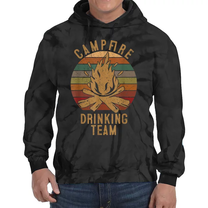 Campfire Drinking Team Camping Lovers Gifts Camper Tie Dye Hoodie