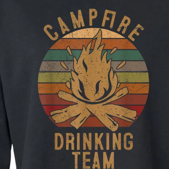 Campfire Drinking Team Camping Lovers Gifts Camper Cropped Pullover Crew