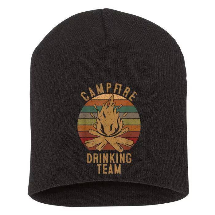 Campfire Drinking Team Camping Lovers Gifts Camper Short Acrylic Beanie