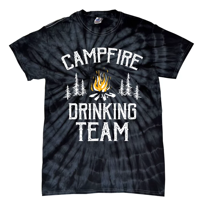 Campfire Drinking Team Camping Lovers Camper Tie-Dye T-Shirt