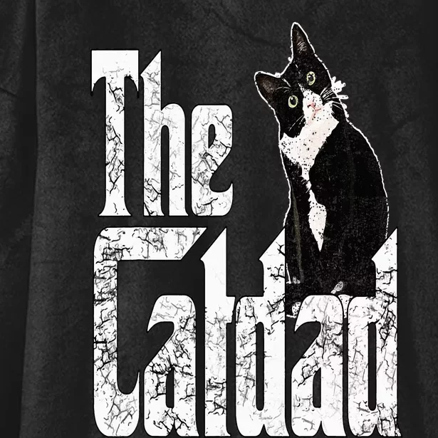 Cat Dad The Catfather Crazy Cat Father Kitty Daddy Hooded Wearable Blanket