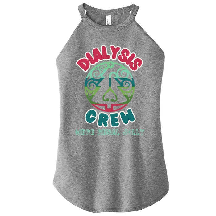 Christmas Dialysis Tech Retroney Nurse Renal Jolly Women’s Perfect Tri Rocker Tank