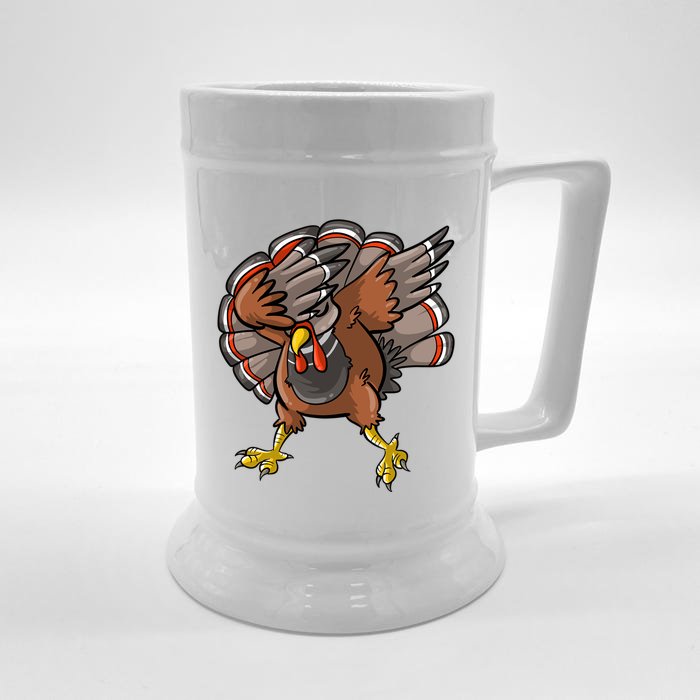 Cool Dabbing Turkey Funny Gobble Thanksgiving Bird Gift Front & Back Beer Stein