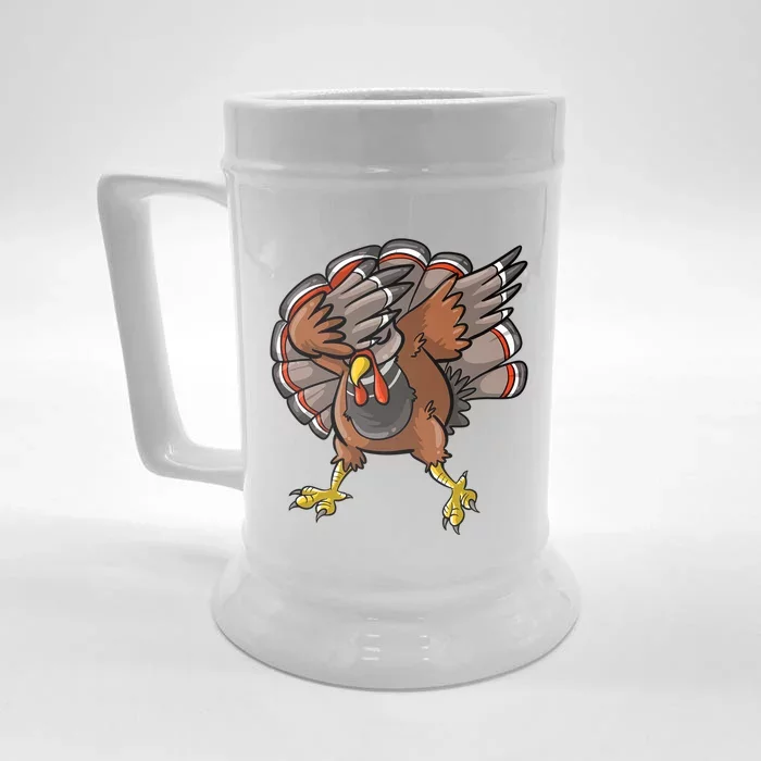 Cool Dabbing Turkey Funny Gobble Thanksgiving Bird Gift Front & Back Beer Stein