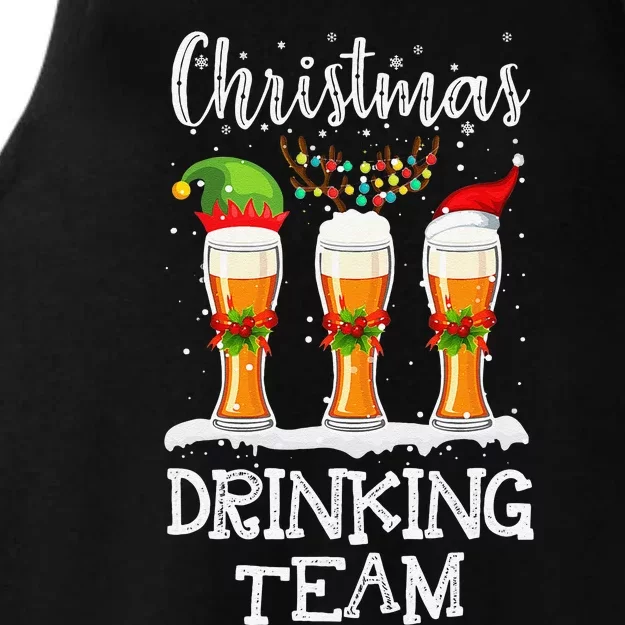 Christmas Drinking Team Holiday Season Xmas Beer Lover Ladies Tri-Blend Wicking Tank