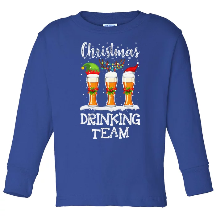 Christmas Drinking Team Holiday Season Xmas Beer Lover Toddler Long Sleeve Shirt