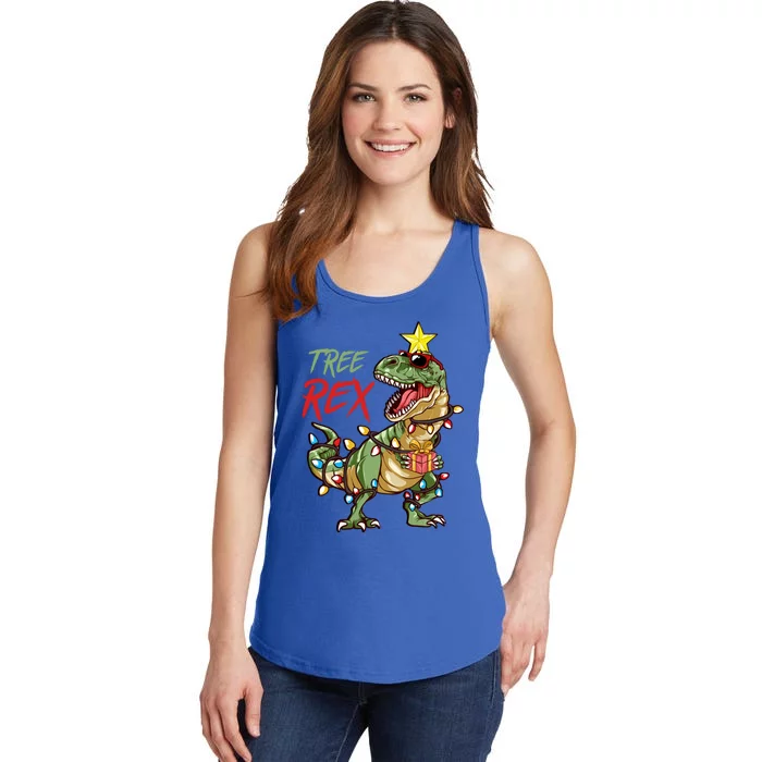 Christmas Dinosaur Tree Rex Lights Trex Xmas Gifts Ladies Essential Tank