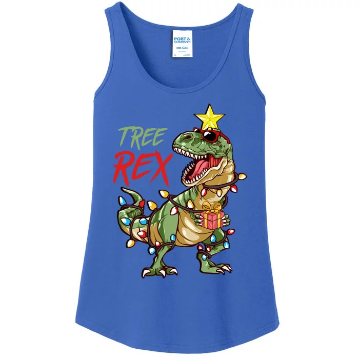 Christmas Dinosaur Tree Rex Lights Trex Xmas Gifts Ladies Essential Tank