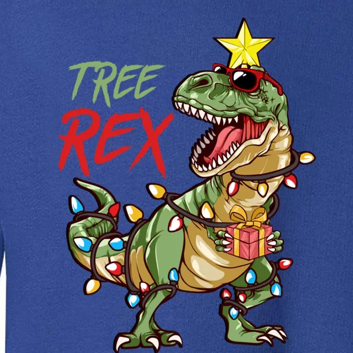 Christmas Dinosaur Tree Rex Lights Trex Xmas Gifts Toddler Sweatshirt