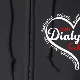 CCHT Dialysis Technician Kidney Hemodialysis Dialysis Tech Full Zip Hoodie