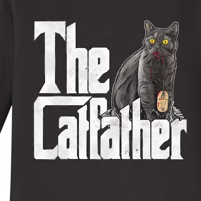 Cat Dad The Catfather Crazy Cat Father Kitty Daddy Baby Long Sleeve Bodysuit