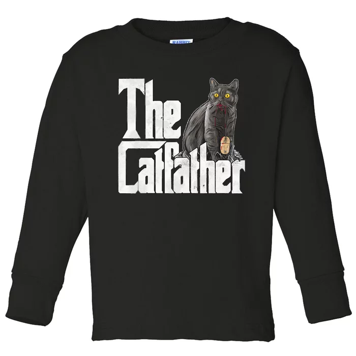 Cat Dad The Catfather Crazy Cat Father Kitty Daddy Toddler Long Sleeve Shirt