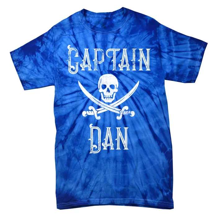 Captain Dan Tee Vintage Personalized Pirate Party Gift Tie-Dye T-Shirt