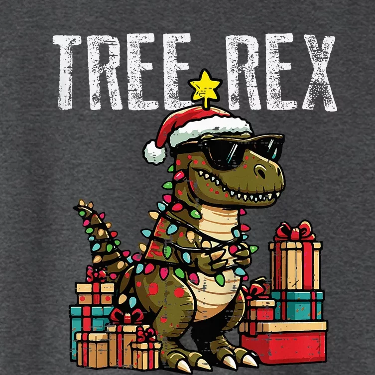 Christmas Dinosaur Tree Rex Xmas Trex Women's Crop Top Tee