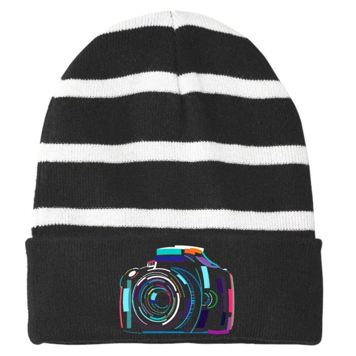 Cameras Dont Take Photos Photographers Do Photography Lover Striped Beanie with Solid Band