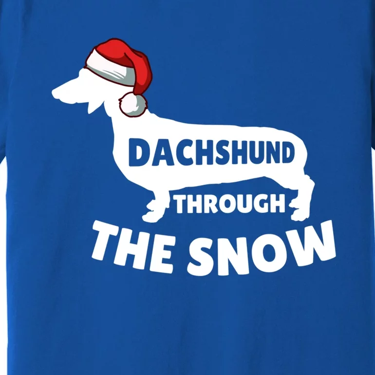 Christmas Dashing Through The Snow Dachshund Gift Premium T-Shirt