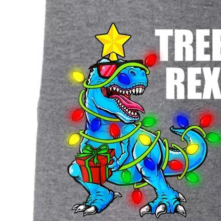 Christmas Dinosaur Tree Rex Pajamas Xmas Funny Gift Doggie 3-End Fleece Hoodie