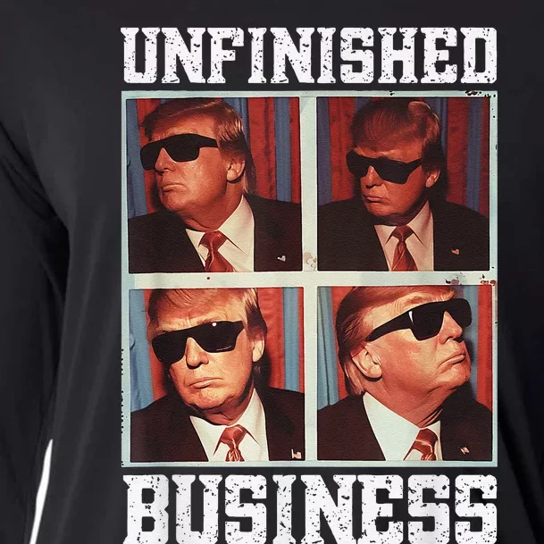 Cool Donald Trump Returns Second Term Unfinished Business Cooling Performance Long Sleeve Crew