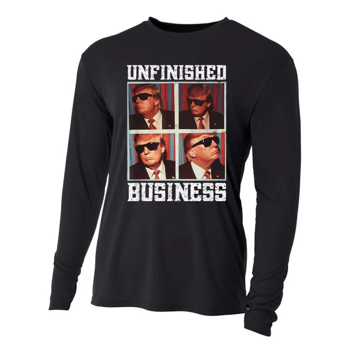 Cool Donald Trump Returns Second Term Unfinished Business Cooling Performance Long Sleeve Crew