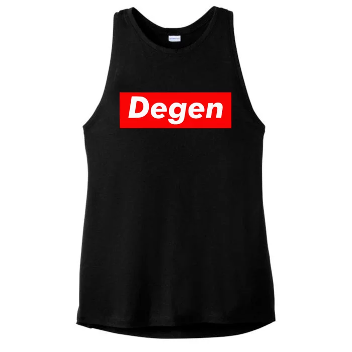 Cryptocurrency Day Trader Gifts Degen Crypto Ladies Tri-Blend Wicking Tank