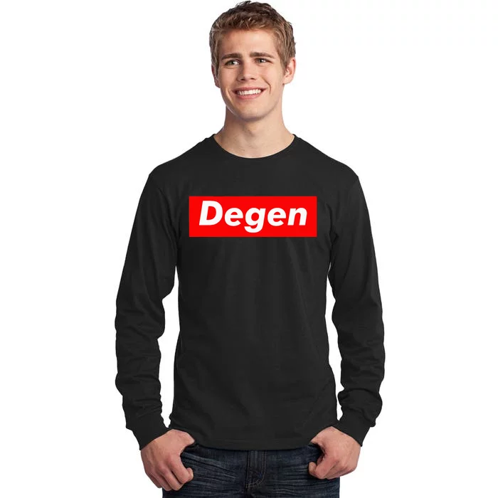 Cryptocurrency Day Trader Gifts Degen Crypto Tall Long Sleeve T-Shirt