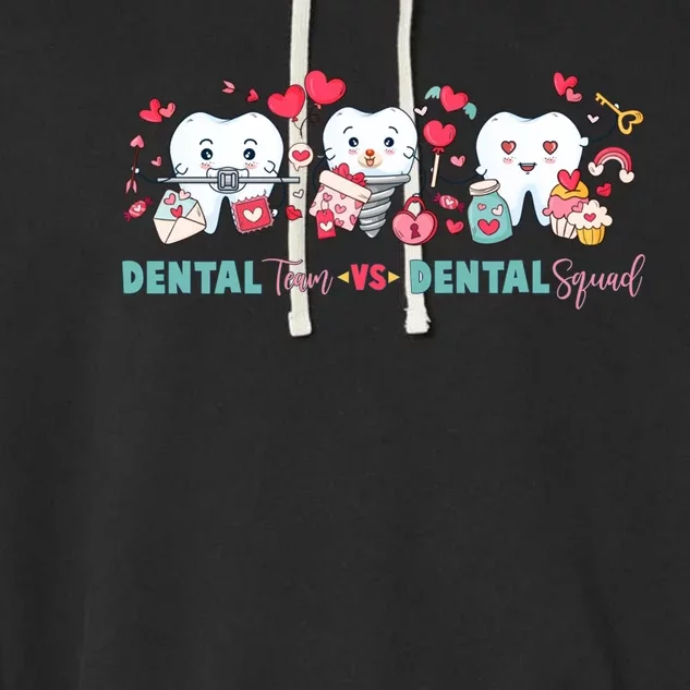 Cute Dental Team VS Dental Squad Garment-Dyed Fleece Hoodie