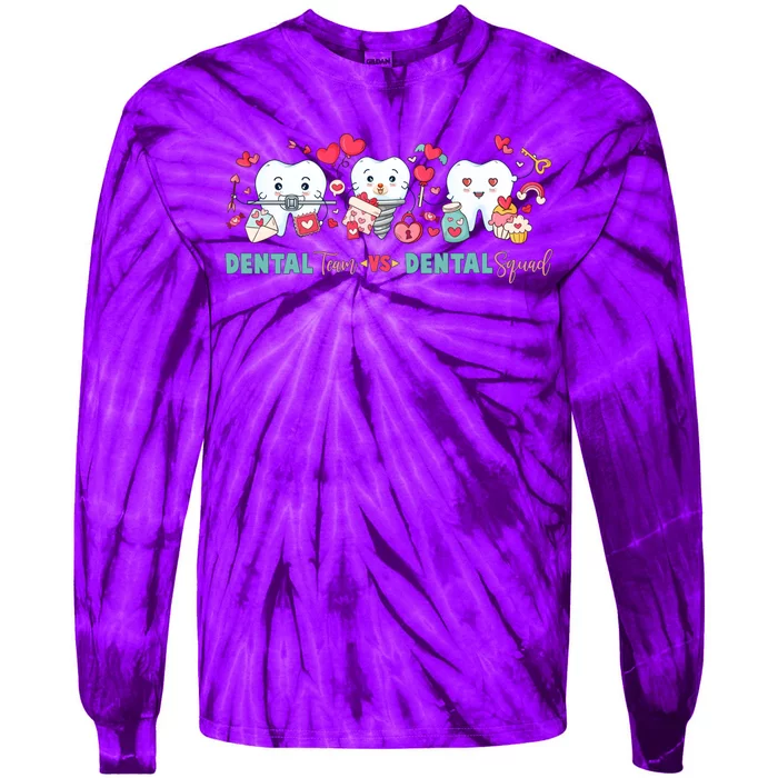 Cute Dental Team VS Dental Squad Tie-Dye Long Sleeve Shirt