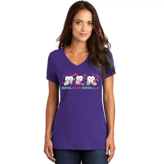 Cute Dental Team VS Dental Squad Women's V-Neck T-Shirt