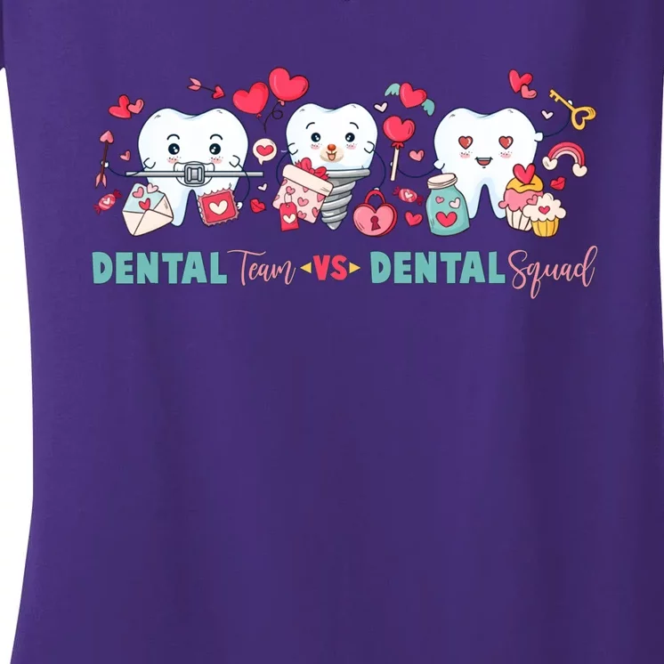 Cute Dental Team VS Dental Squad Women's V-Neck T-Shirt