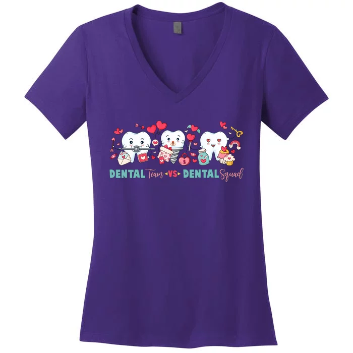 Cute Dental Team VS Dental Squad Women's V-Neck T-Shirt