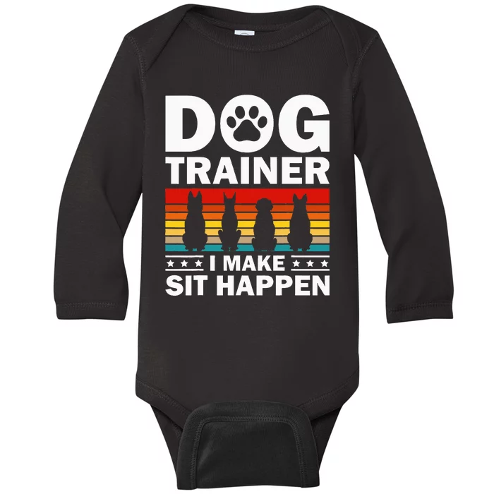 Cool Dog Trainer For Wo Dog Training Agility Class Baby Long Sleeve Bodysuit