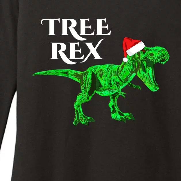 Christmas Dinosaur Tree Rex Funny Xmas Gift For Raptor Lover Gift Womens CVC Long Sleeve Shirt