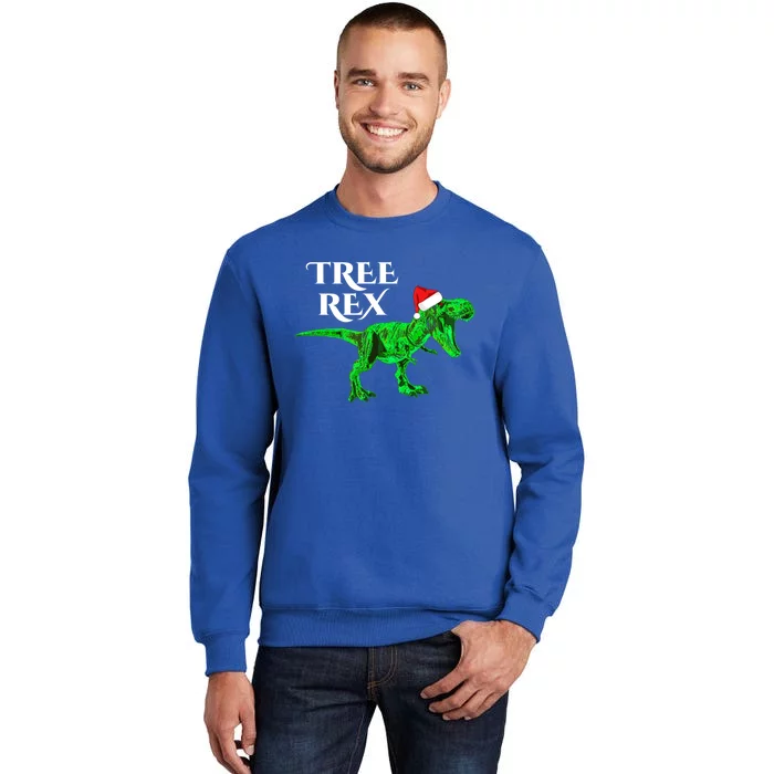 Christmas Dinosaur Tree Rex Funny Xmas Gift For Raptor Lover Gift Tall Sweatshirt