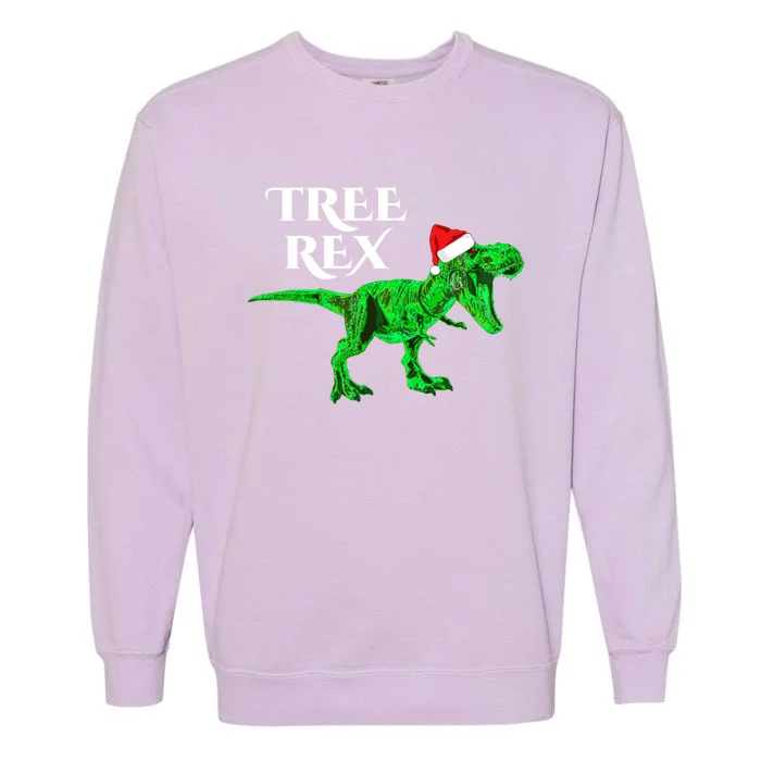 Christmas Dinosaur Tree Rex Funny Xmas Gift For Raptor Lover Gift Garment-Dyed Sweatshirt