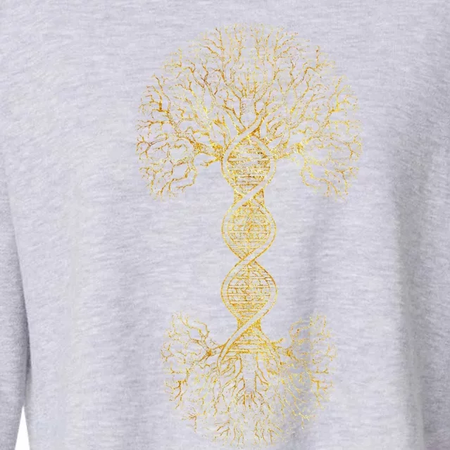 Cute DNA Tree Of Life Science Of Genetics Earth Day Genealogy Cropped Pullover Crew