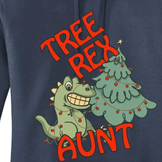 Christmas Dinosaur Tree Rex Aunt Pajamas Gift Women's Pullover Hoodie