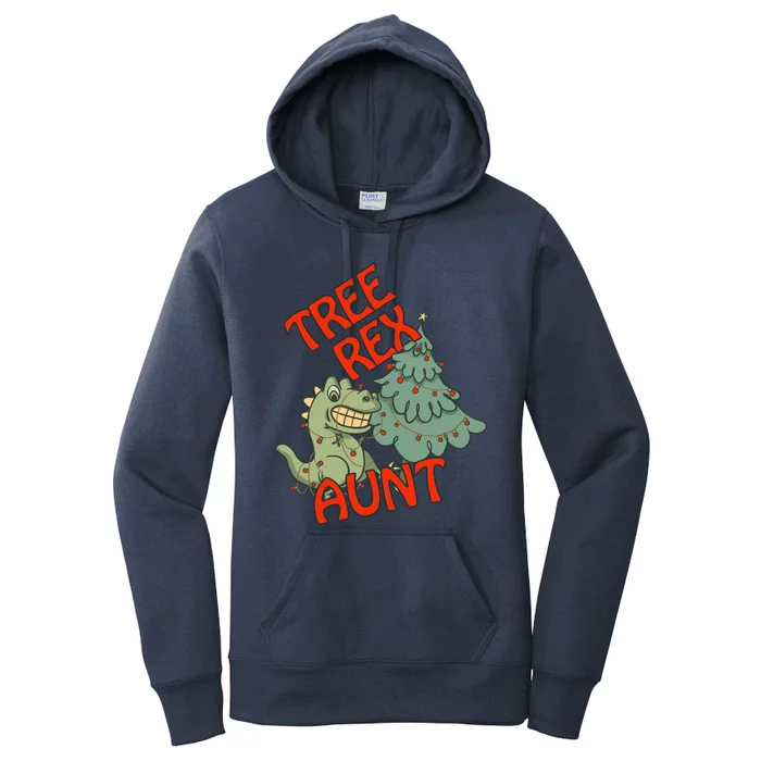 Christmas Dinosaur Tree Rex Aunt Pajamas Gift Women's Pullover Hoodie