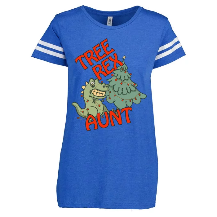 Christmas Dinosaur Tree Rex Aunt Pajamas Gift Enza Ladies Jersey Football T-Shirt