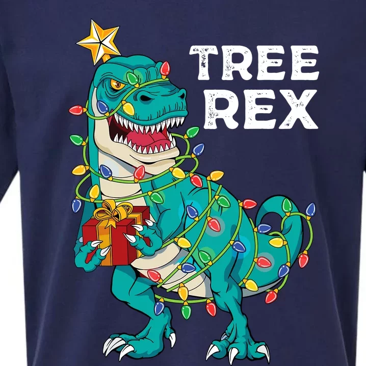 Christmas Dinosaur Tree Rex For Boy Pajamas Sueded Cloud Jersey T-Shirt