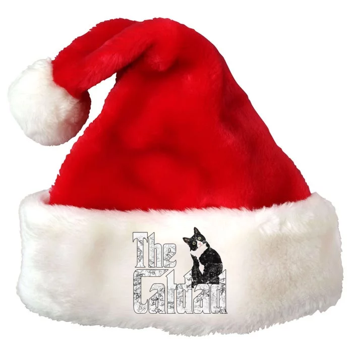 Cat Dad The Catfather Crazy Cat Father Daddy Premium Christmas Santa Hat