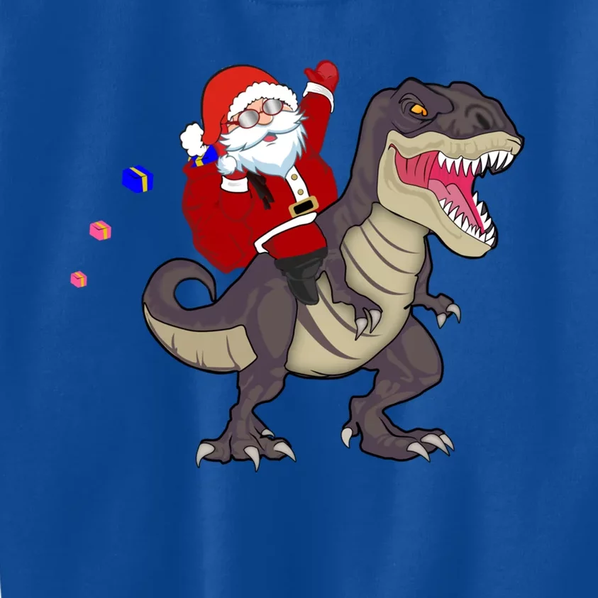 Christmas Dinosaur Tree Rex Pajamas Santa Claus Riding T Rex Meaningful Gift Kids Sweatshirt