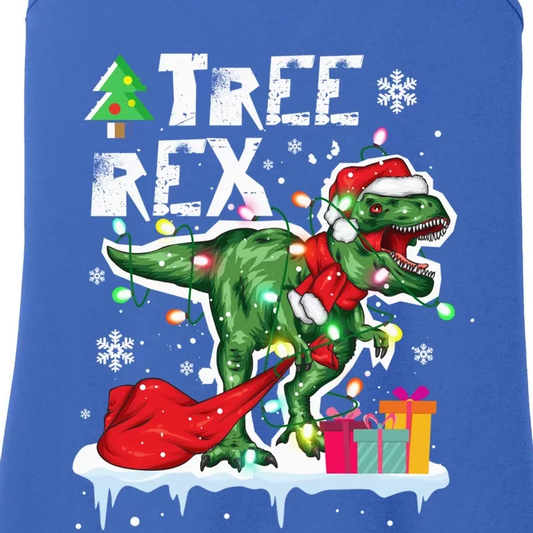 Christmas Dinosaur Tree Rex Pajamas Led Light Gift Ladies Essential Tank