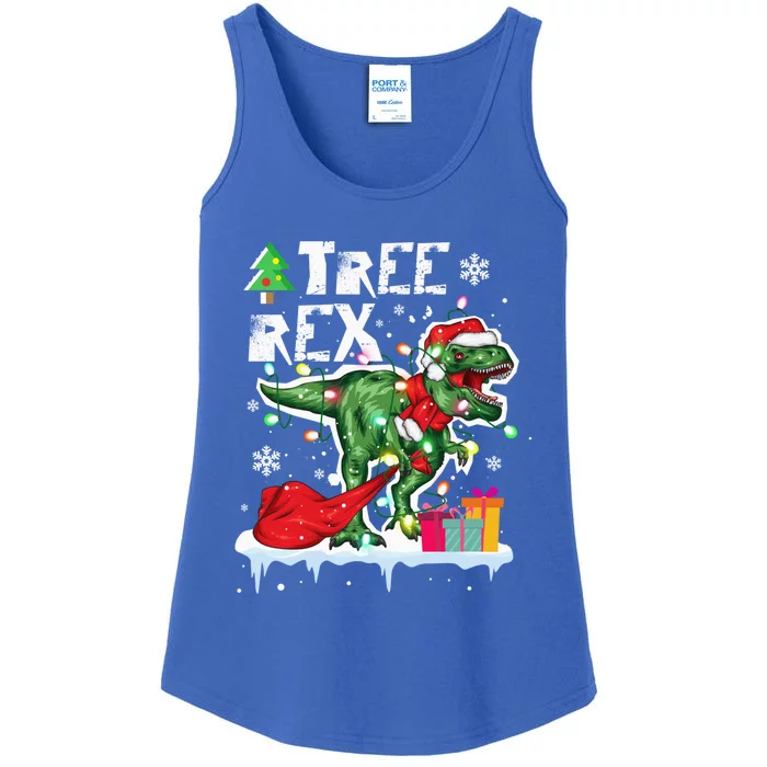 Christmas Dinosaur Tree Rex Pajamas Led Light Gift Ladies Essential Tank