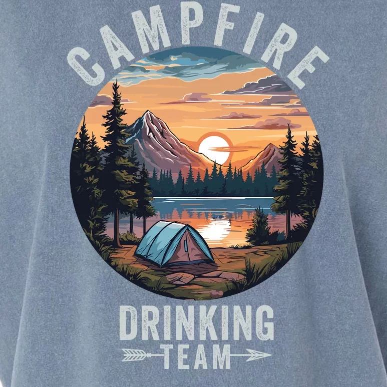 Campfire Drinking Team Outdoors Camp Fire Bonfire Nature Lover Funny Camping Garment-Dyed Women's Muscle Tee