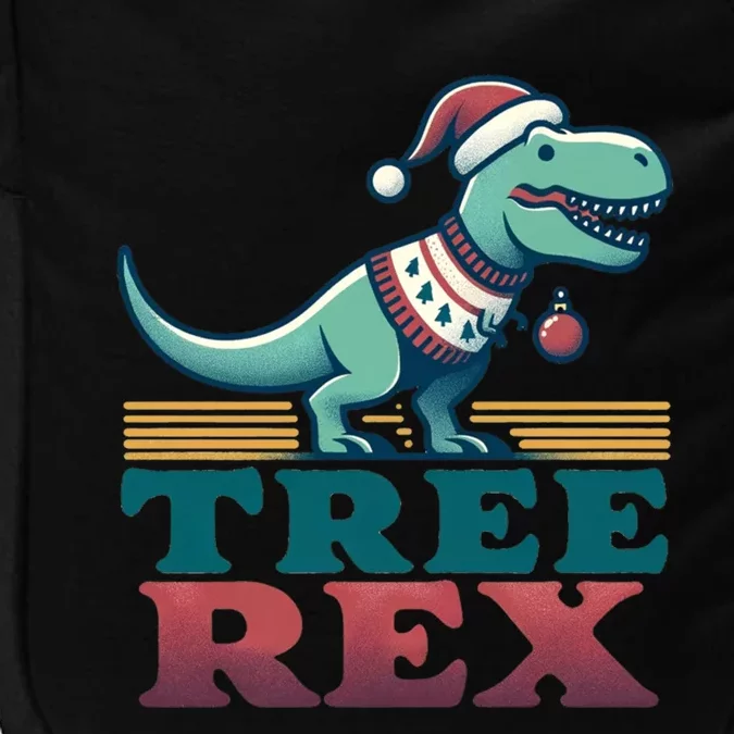 Christmas Dinosaur Tree Rex Retro Groovy Xmas Style Cute Gift Impact Tech Backpack