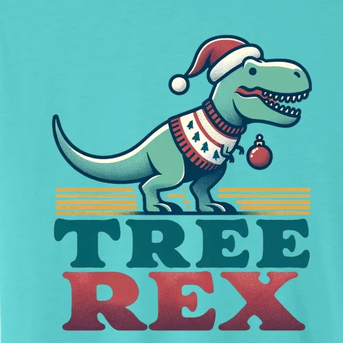 Christmas Dinosaur Tree Rex Retro Groovy Xmas Style Cute Gift ChromaSoft Performance T-Shirt