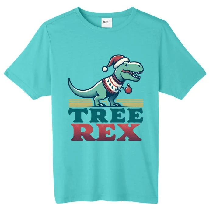 Christmas Dinosaur Tree Rex Retro Groovy Xmas Style Cute Gift ChromaSoft Performance T-Shirt