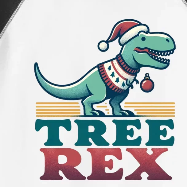 Christmas Dinosaur Tree Rex Retro Groovy Xmas Style Cute Gift Toddler Fine Jersey T-Shirt