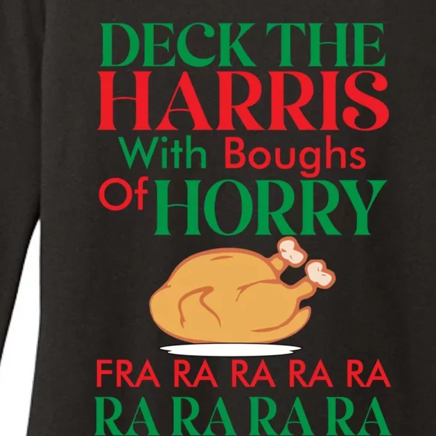 Christmas Deck The Harrs Fra Ra Ra Funny Turkey Gift Womens CVC Long Sleeve Shirt