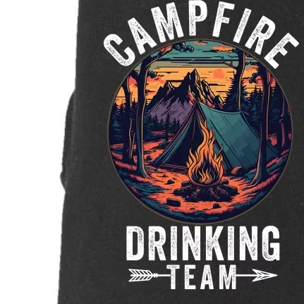 Campfire Drinking Team Outdoors Bonfire Camp Fire Nature Lover Funny Camping Doggie 3-End Fleece Hoodie